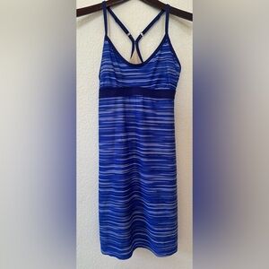 ATHLETA Shorebreak Blue Print Sun Dress Sz S Shelf Bra Sz S Beach Active